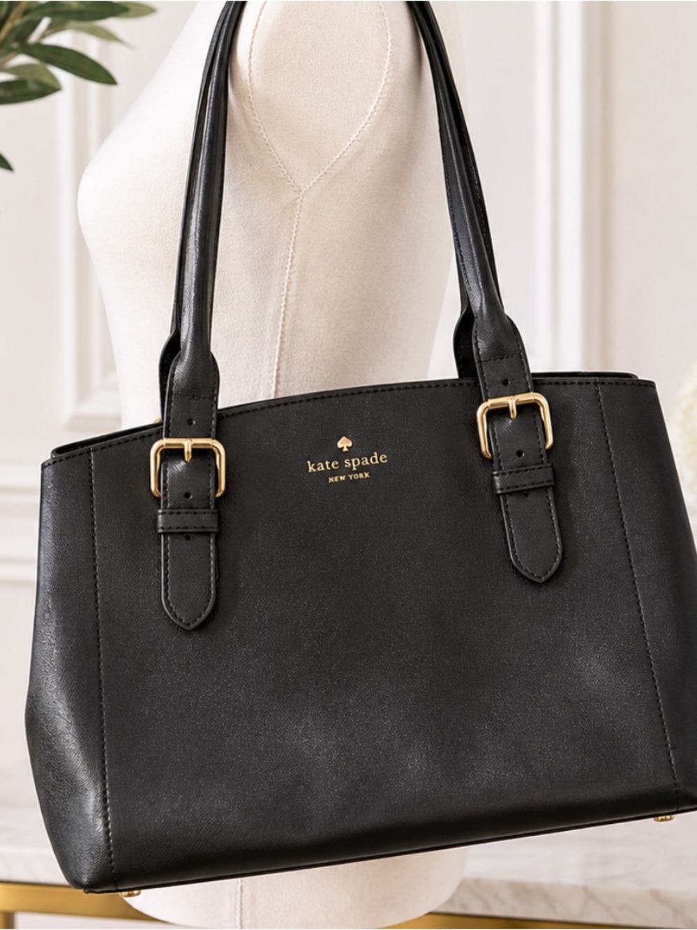 kate spade New York Black Leather Tote